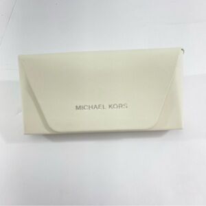 Michael Kors Cream Eyewear Case with Metallic Logo